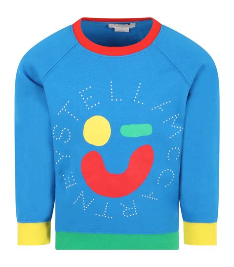 Maglione azzurro per bambini con pecore Stella Mccartney Kids 